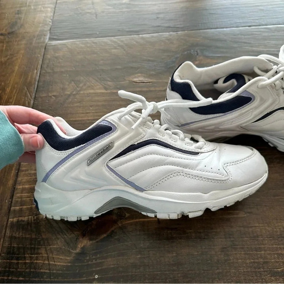 Reebok DMX Walk Men’s White & Blue Lace-Up Tennis Shoes Size 8 GUC - Picture 3 of 13